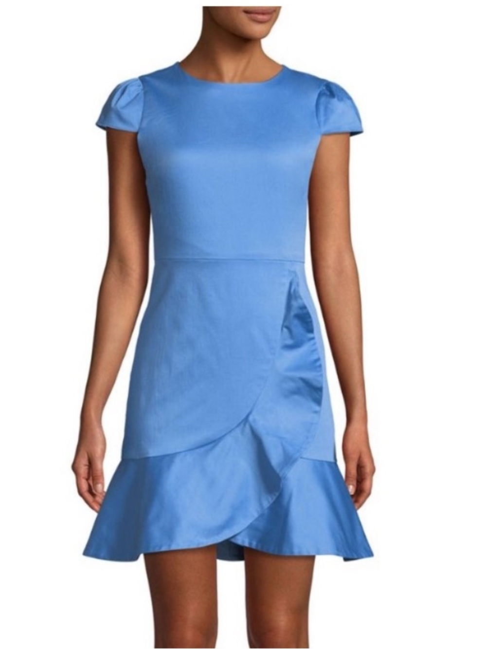 Alice + Olivia KIRBY cerulian blue RUFFLE DRESS Size 2